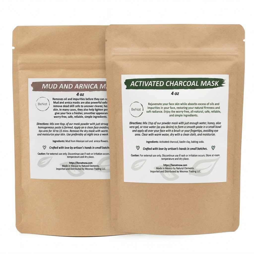 Activated Charcoal + Mud & Arnica Facial Masks Bundle - product photo 1