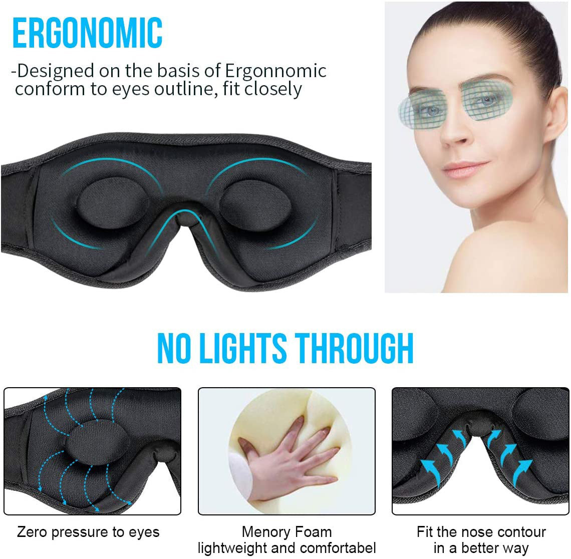 Wireless Bluetooth Sleep Eye Mask – Blackout Comfort with Music & Call Support