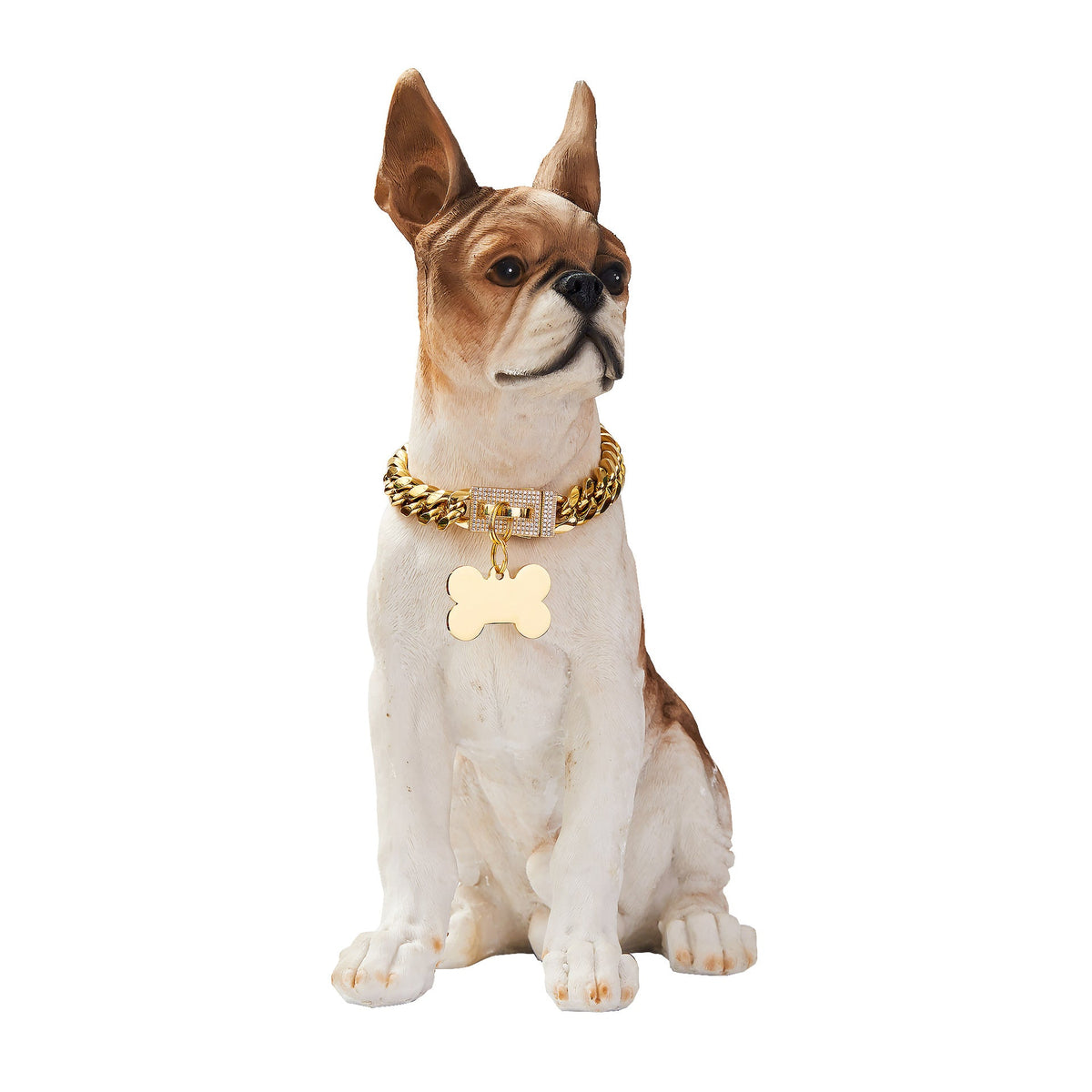 10mm Gold-Color Stainless Steel Dog Collar