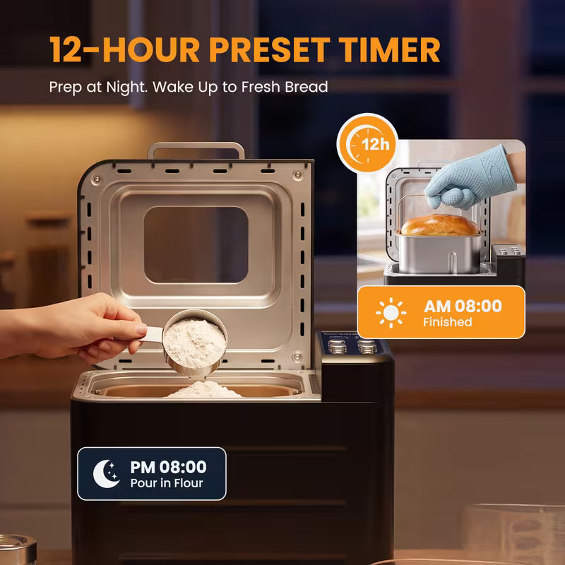 Stainless Steel Automatic Bread Maker with Timer