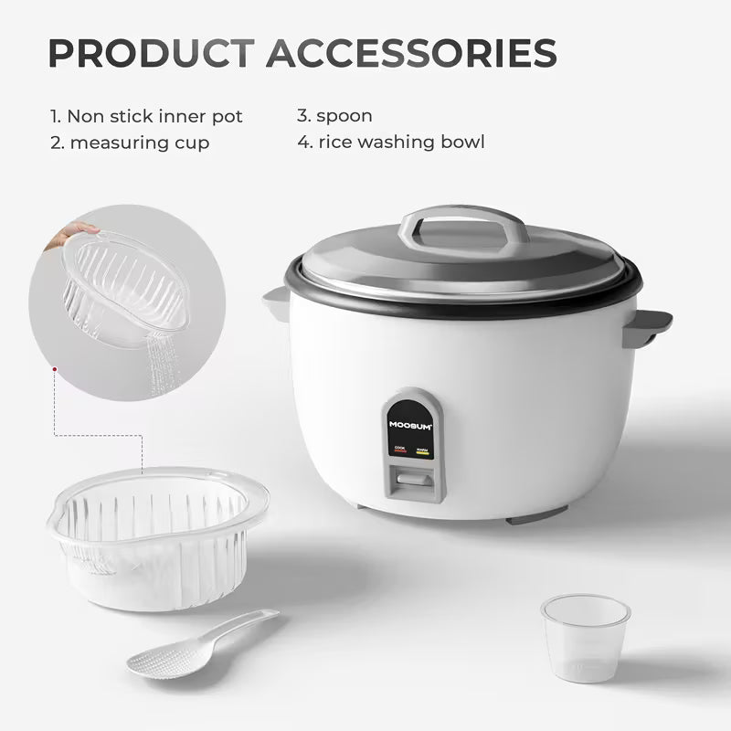Commercial Rice Cooker with 12-Hour Keep Warm Function