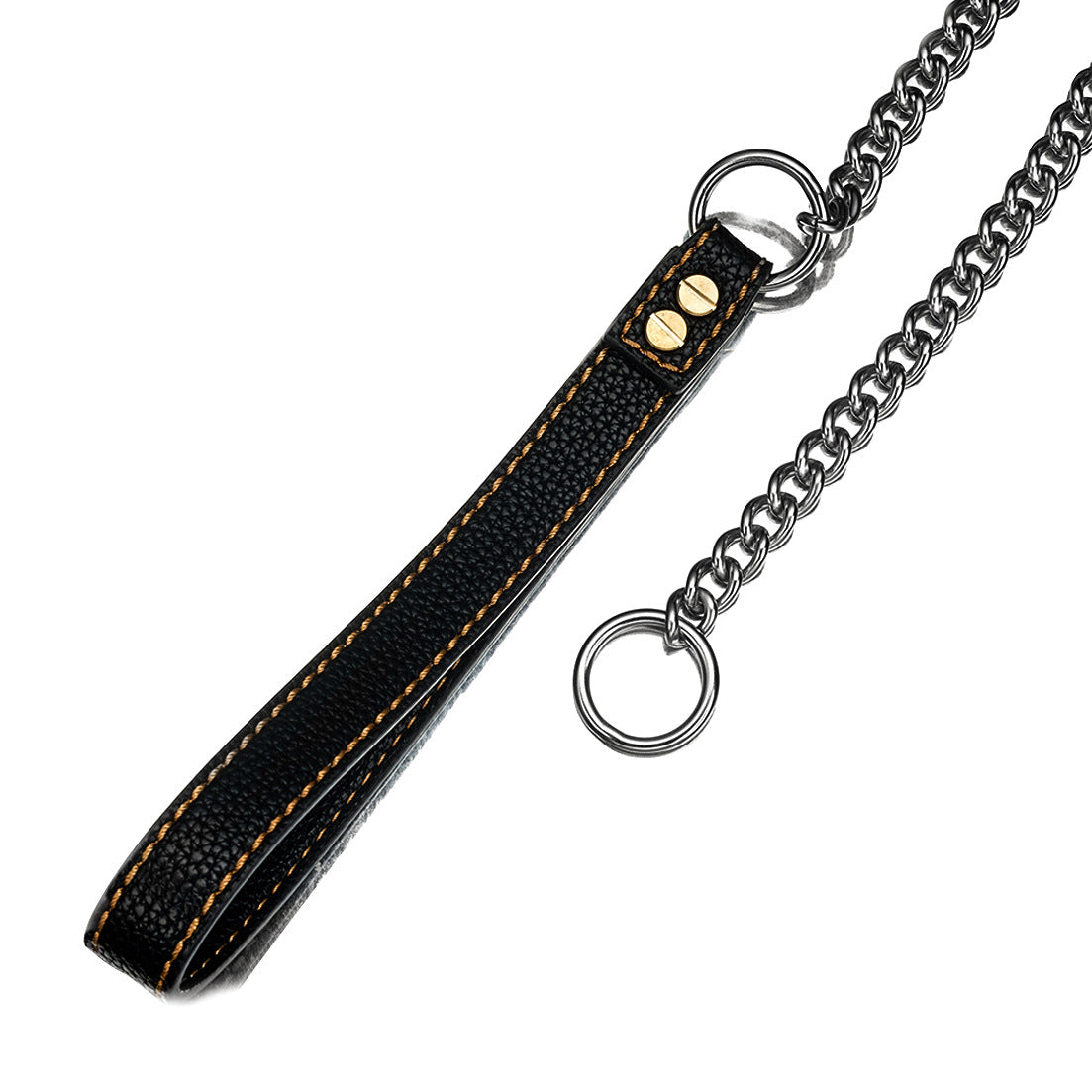 9mm Stainless Steel Dog Leash with Leather Handle
