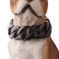 Black Stainless Steel Dog Collar with Snap Clasp