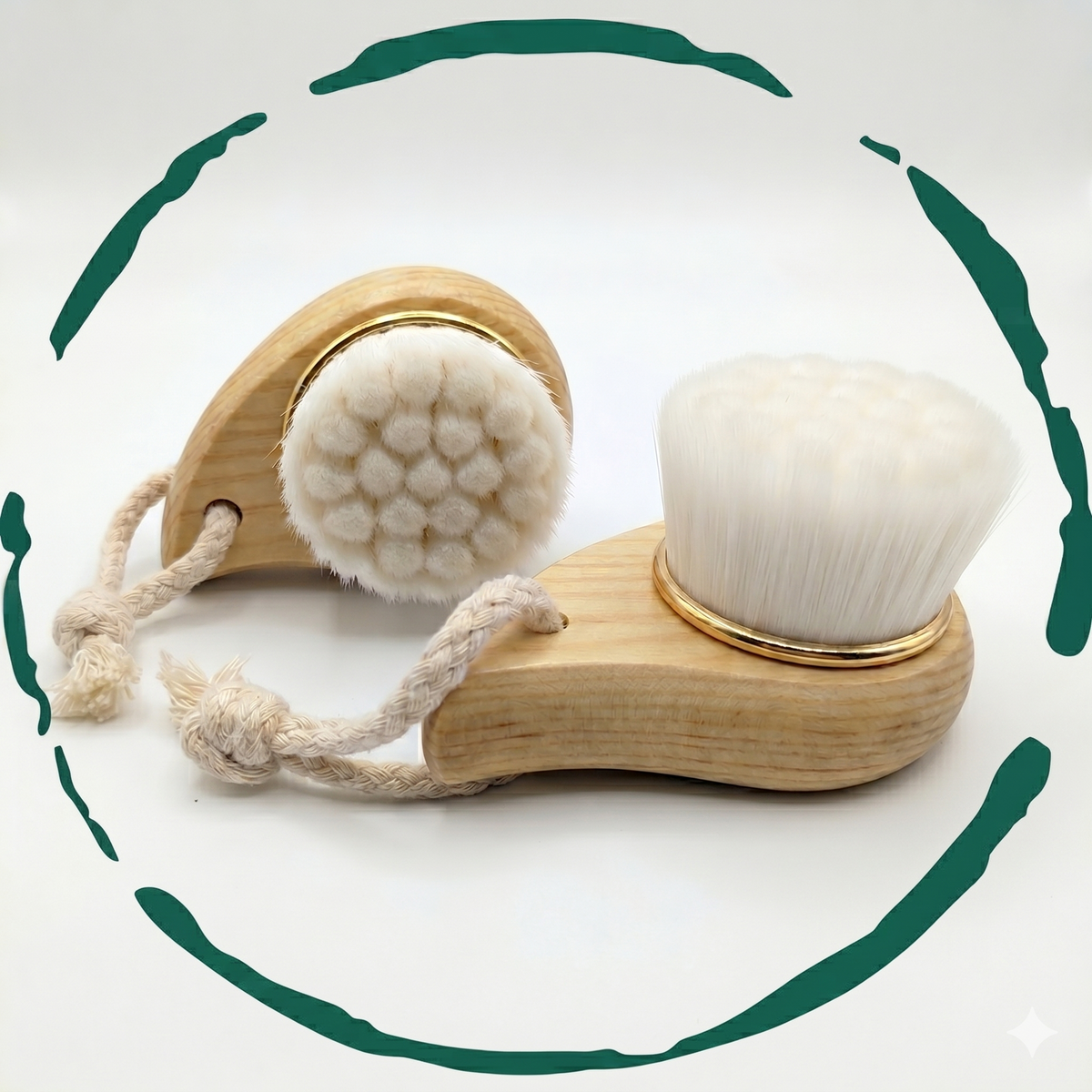 2-Pack Extra-Fine Facial Brush with Bamboo Handle - product photo 1