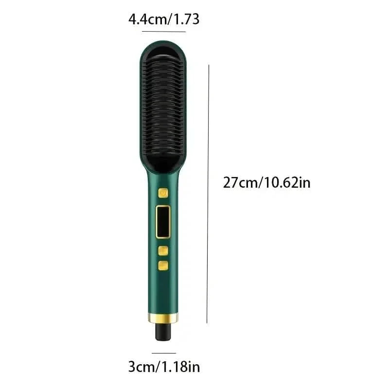 2-in-1 Hair Straightener Brush & Curling Comb
