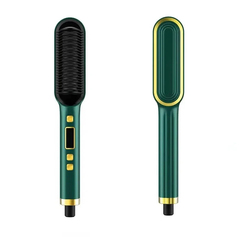 2-in-1 Hair Straightener Brush & Curling Comb