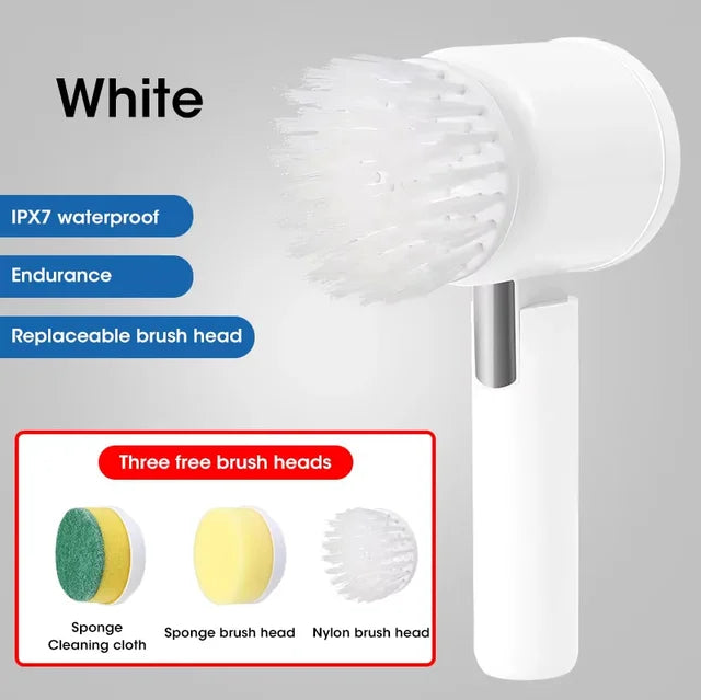 Cordless Electric Spin Scrubber – 5 Brush Heads