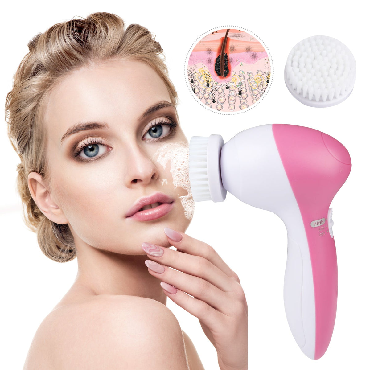 5-in-1 Facial Cleansing Brush Set