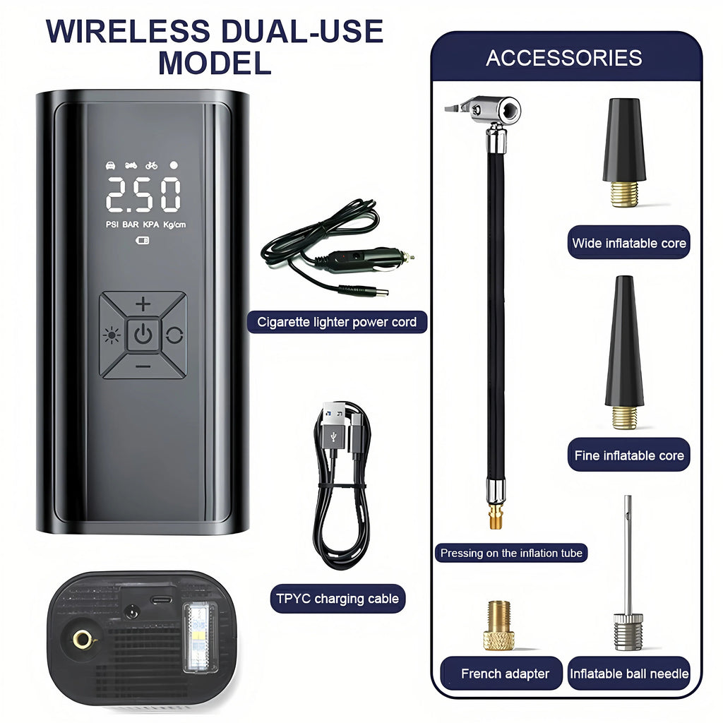 6000mAh Cordless Tire Inflator – 150 PSI
