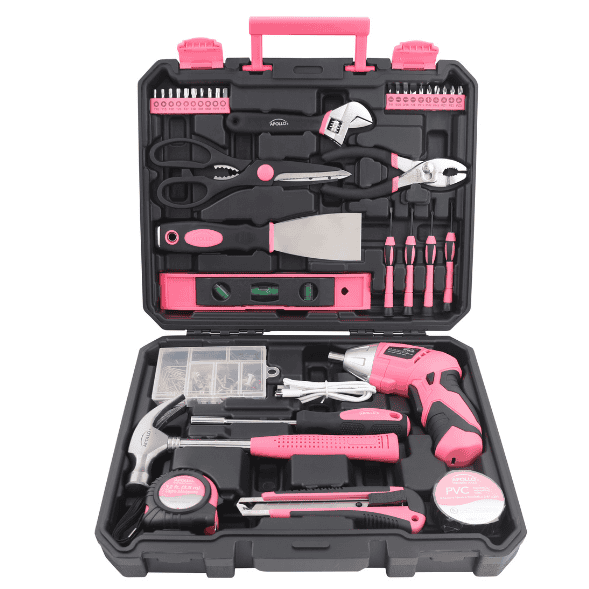 135-Piece Household Tool Set with Cordless Screwdriver