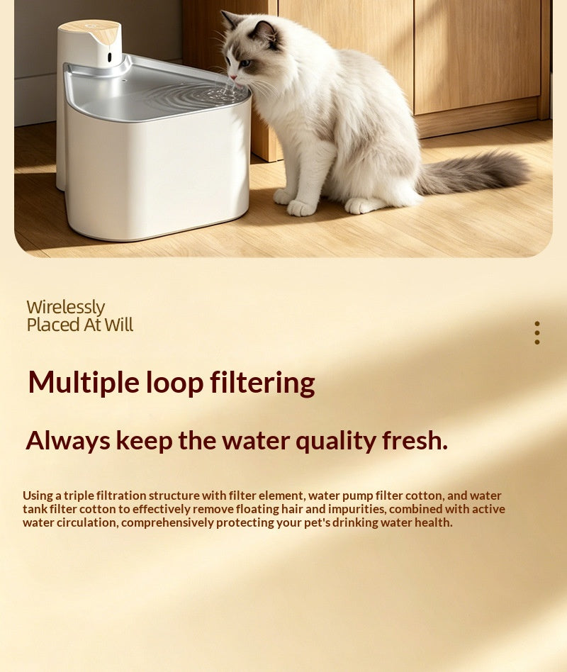 Smart Sensor Wireless Filtered Pet Water Fountain