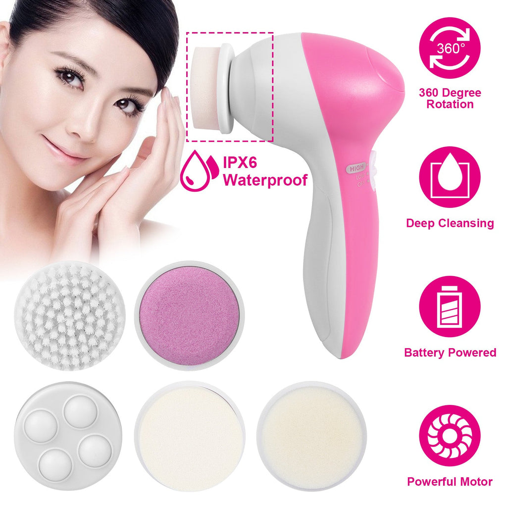 5-in-1 Facial Cleansing Brush Set