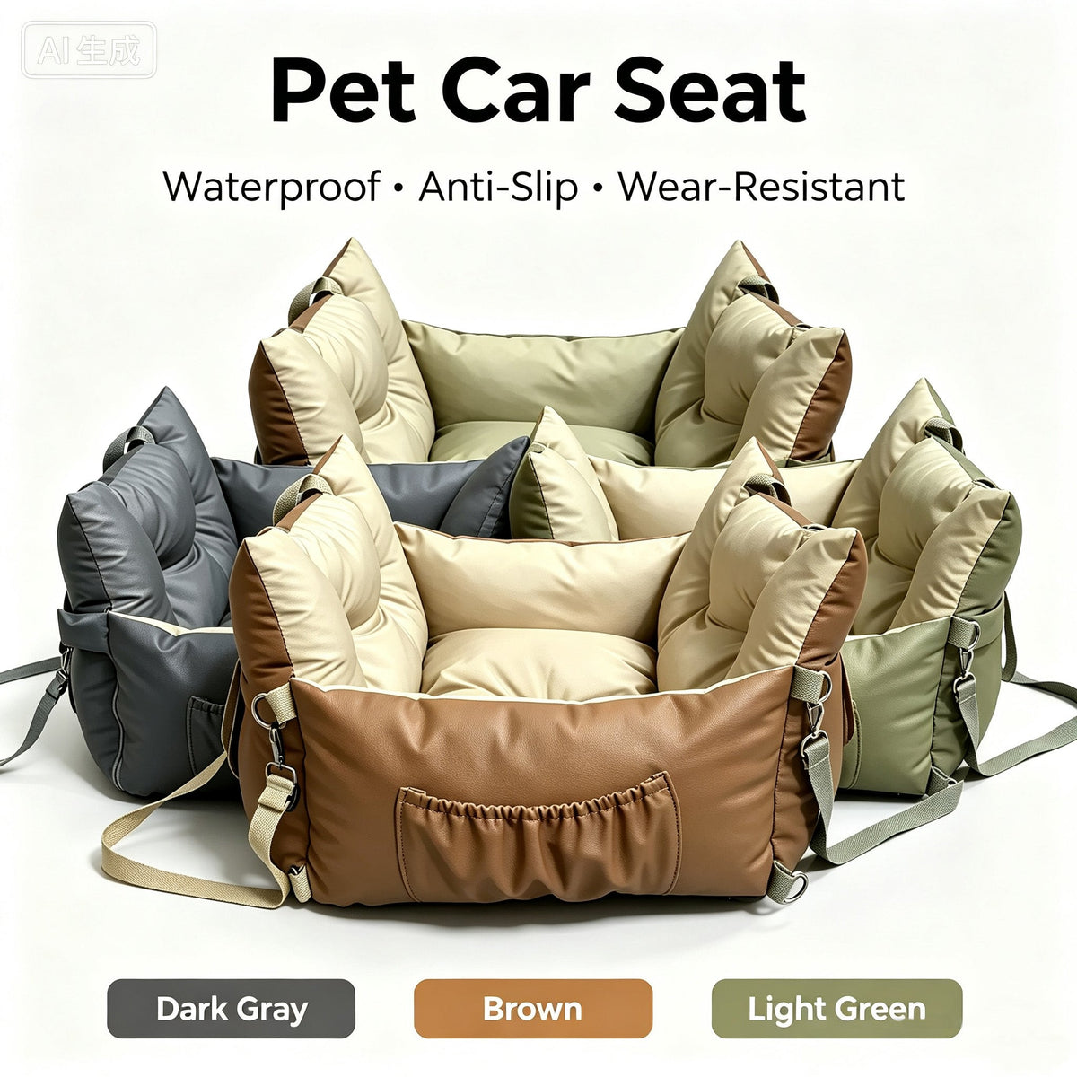 2-in-1 Waterproof Dog Car Seat and Travel Bed