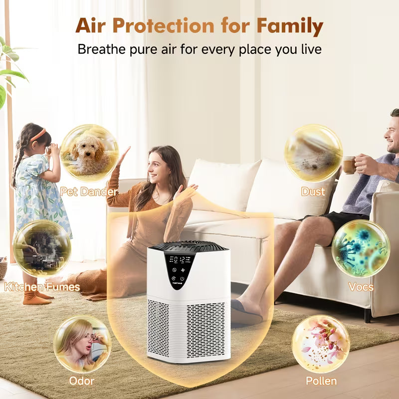 Air Purifier with Washable Filter and PM2.5 Monitor