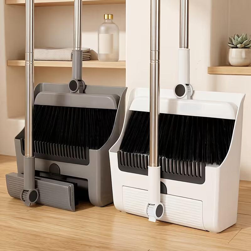 Rotatable Foldable Broom and Dustpan Combo Set