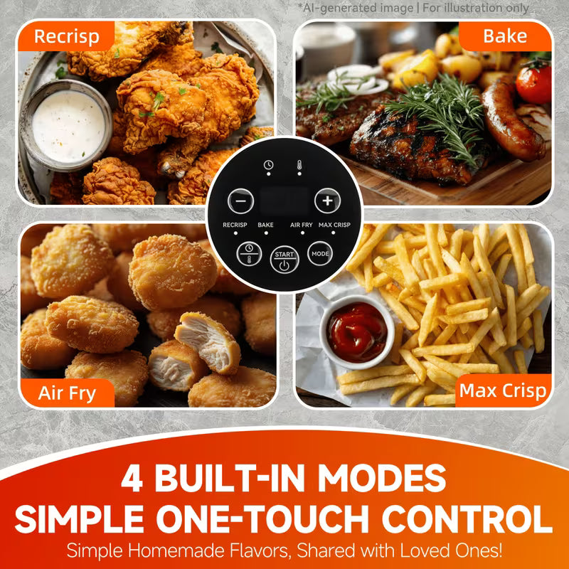 12-in-1 Multi-Function Visual Glass Air Fryer with Viewing Window
