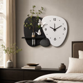 Modern Minimalist Wall Clock with Floating Shelf