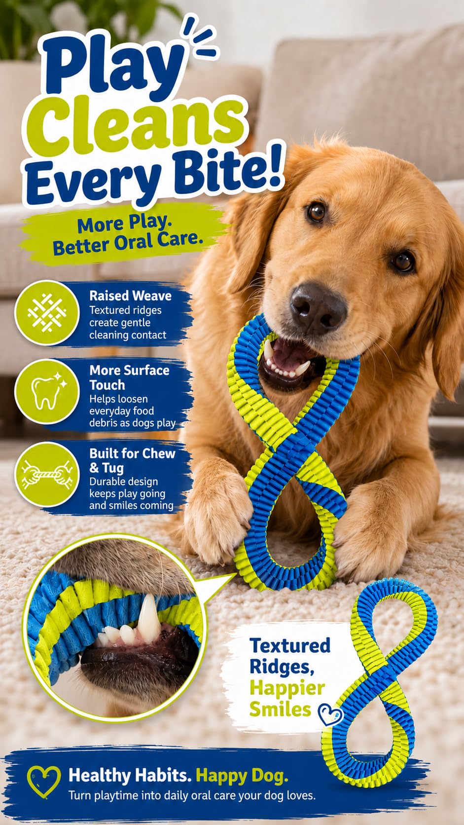 Figure-8 Textured Dog Tug Toy