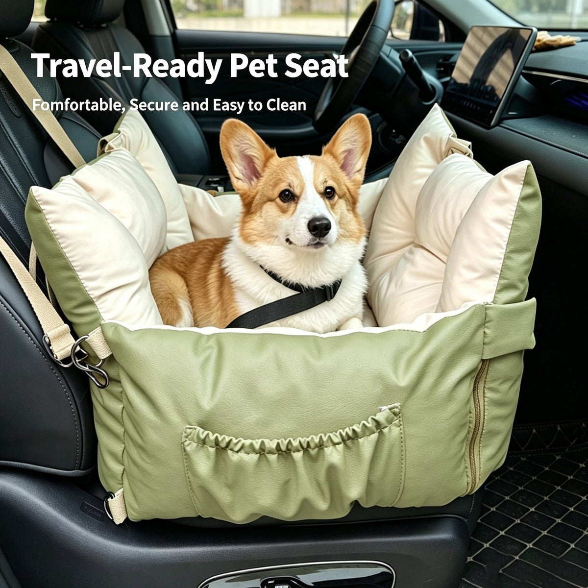 2-in-1 Waterproof Dog Car Seat and Travel Bed