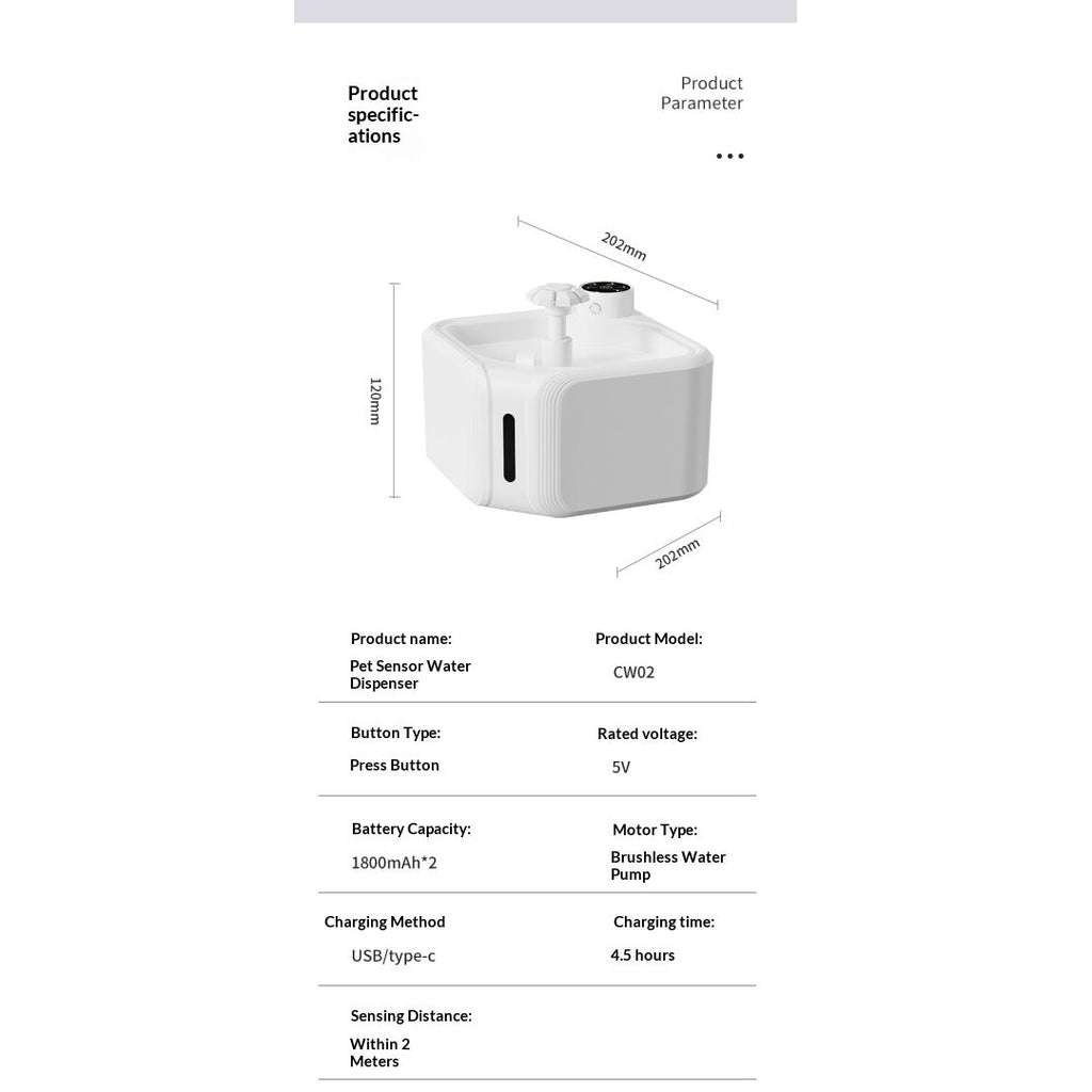 Automatic Circulating Filtered Pet Water Fountain