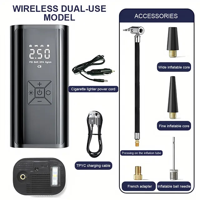 6000mAh Cordless Tire Inflator – 150 PSI