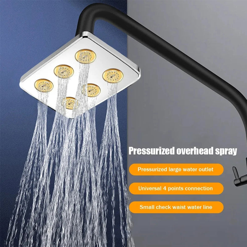 High-Pressure Filtered Shower Head – 360° Rotating Rainfall Spray