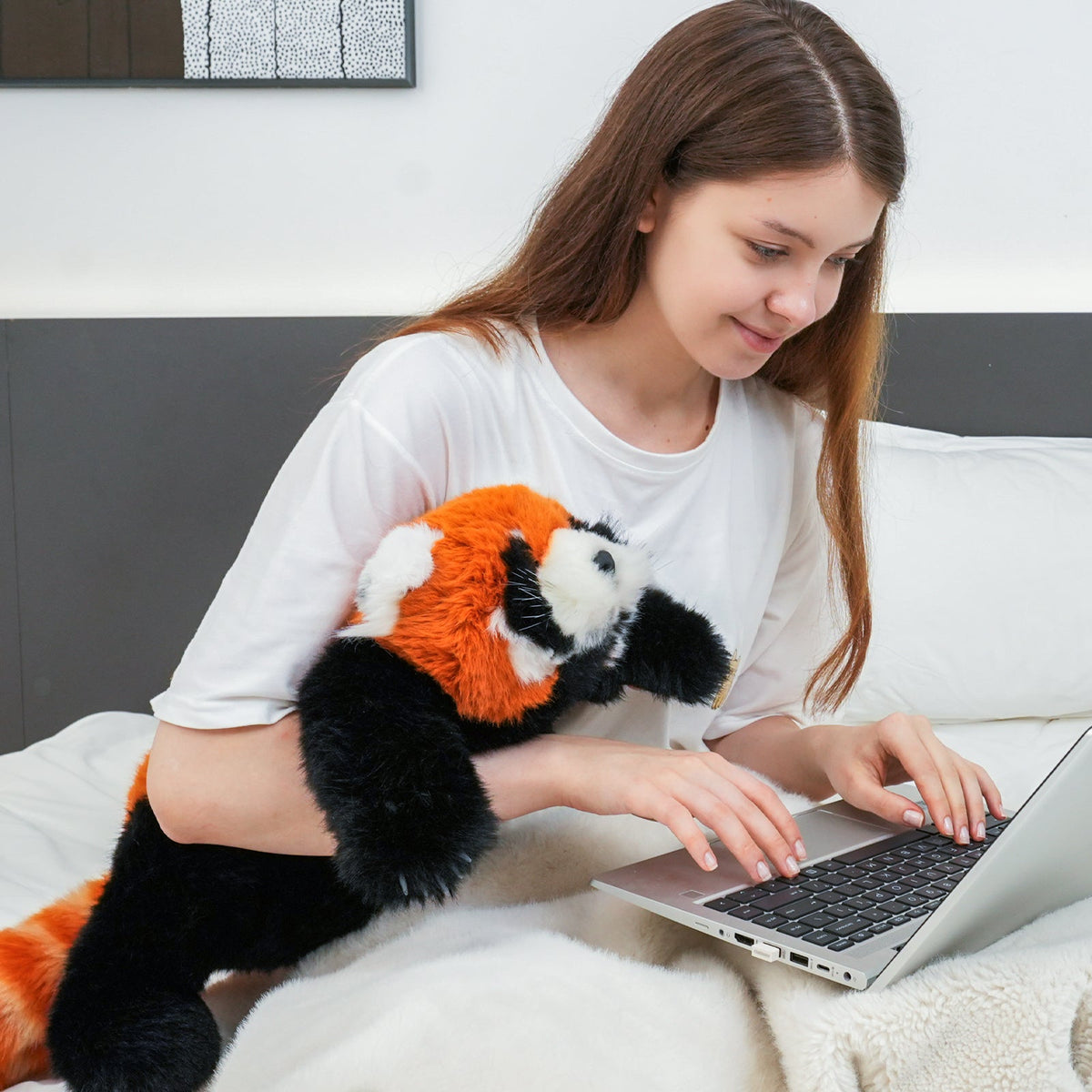Breathing Red Panda Plush – Lifelike Calming Toy Gift for Relax