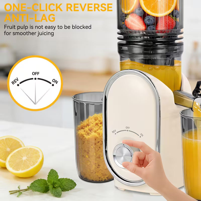 5.2-Inch Cold Press Juicer and Blender with Wide Chute