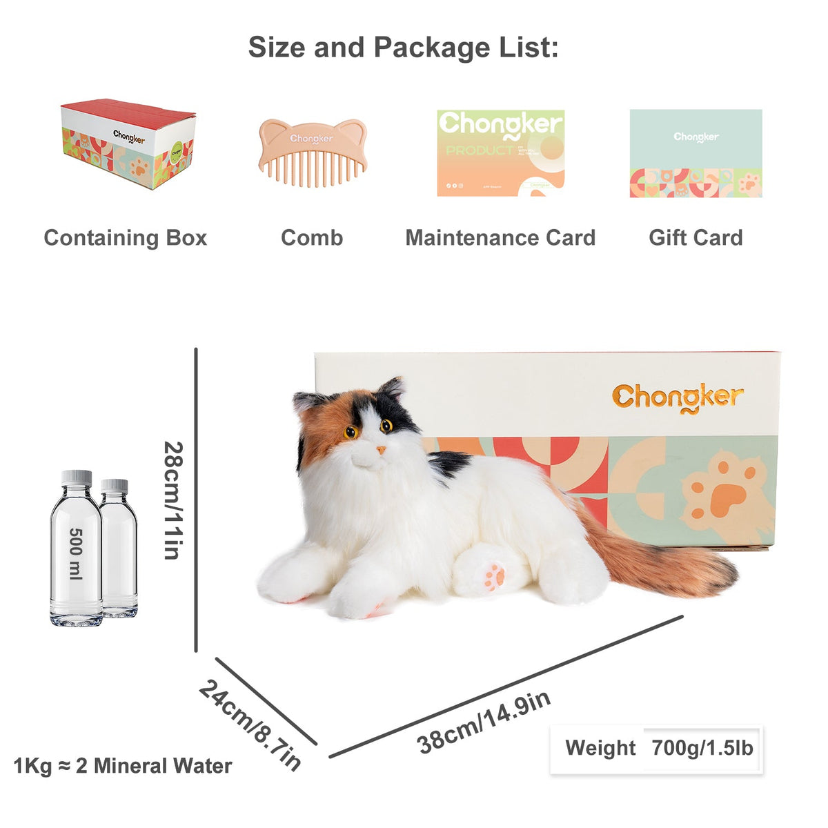 Breathing Calico Percy 2.0- Heartbeat Pur,Voice Robotic Cat
