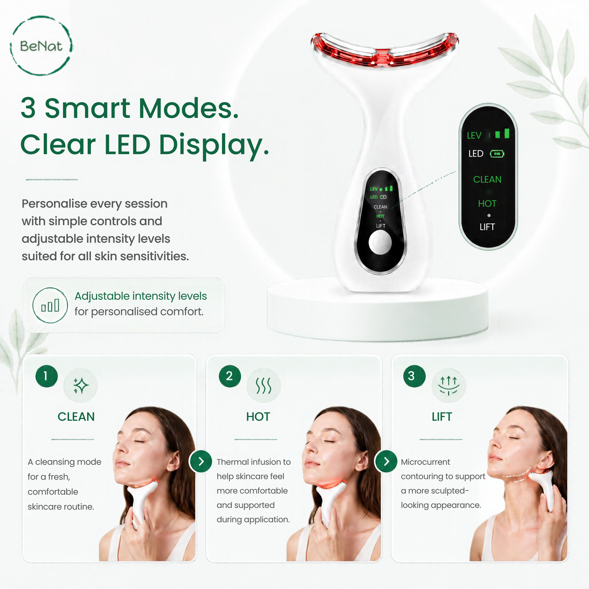 7-in-1 Face & Neck LED Sculpting Device - product photo 3