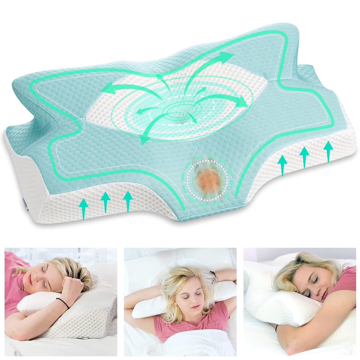 Memory Foam Neck Pillow – Ergonomic Support for Side and Back Sleepers