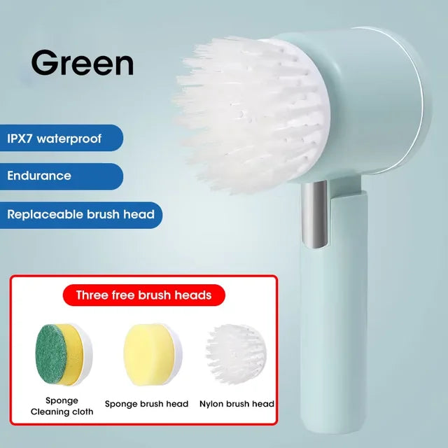 Cordless Electric Spin Scrubber – 5 Brush Heads