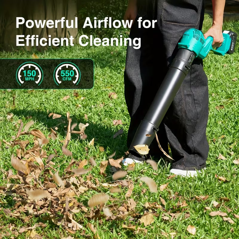 550 CFM Cordless Leaf Blower with 2 Batteries and Charger