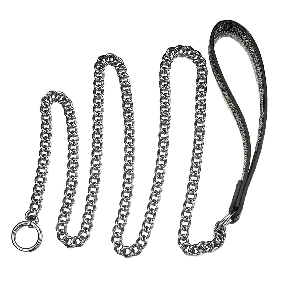 9mm Stainless Steel Dog Leash with Leather Handle