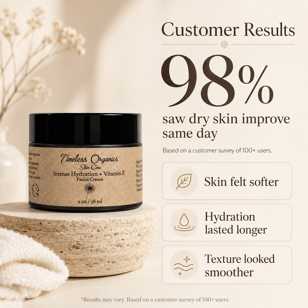 Timeless Organics Vitamin E Facial Cream – 50 mL