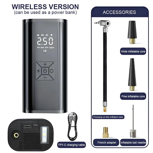 6000mAh Cordless Tire Inflator – 150 PSI