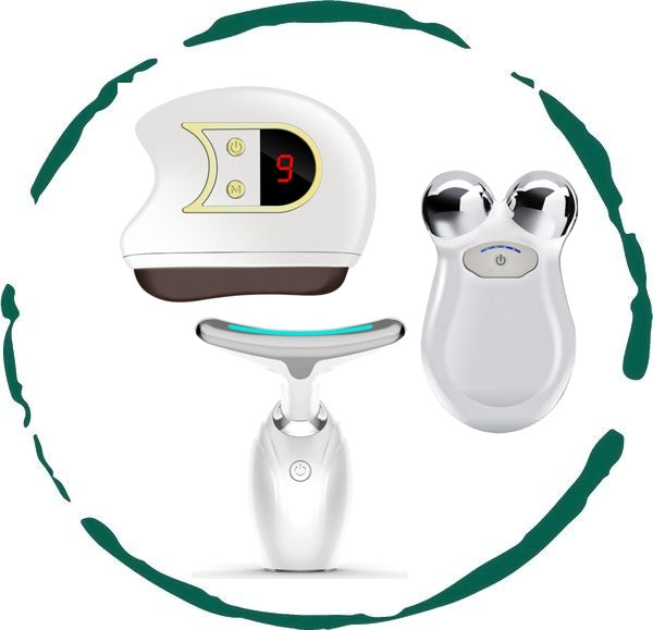 Lift, Sculpt & Glow Toolkit -Set of 3- LED Therapy, Electric Gua Sha & Microcurrent Toning Device for Rad - product photo 1