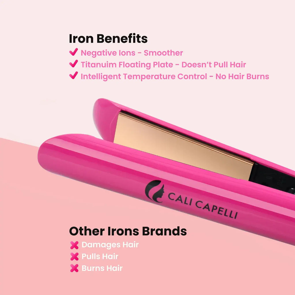 Titanium Pro 1-Inch Hair Straightener – Pink