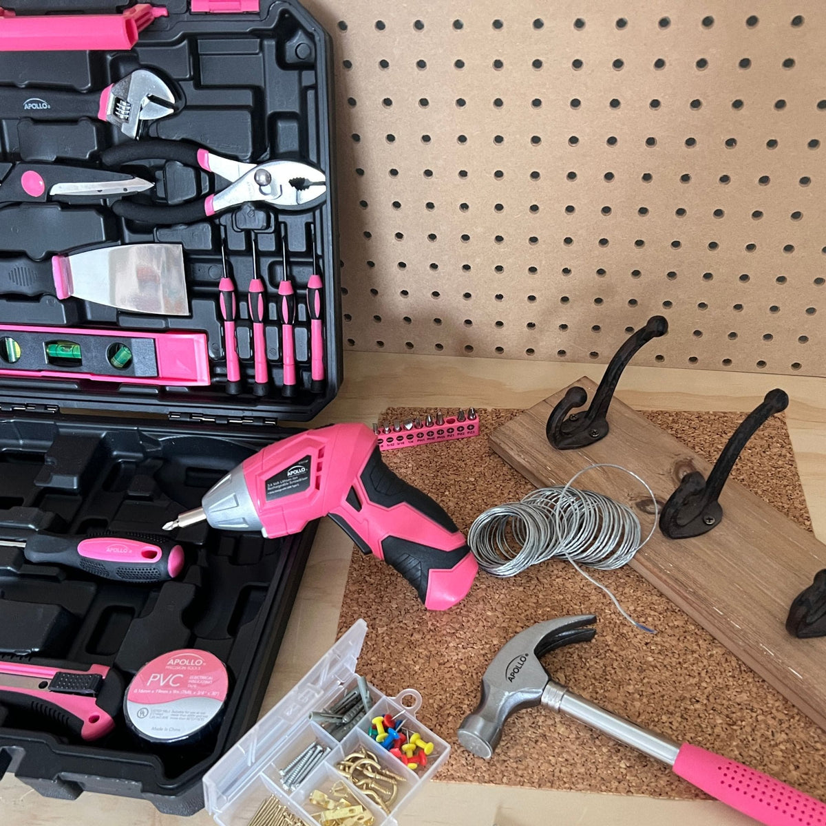 135-Piece Household Tool Set with Cordless Screwdriver