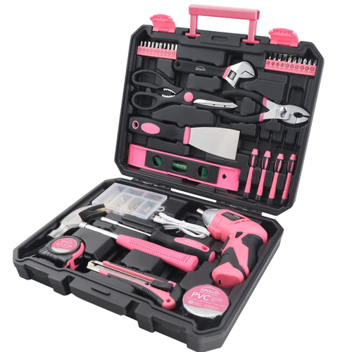 135-Piece Household Tool Set with Cordless Screwdriver
