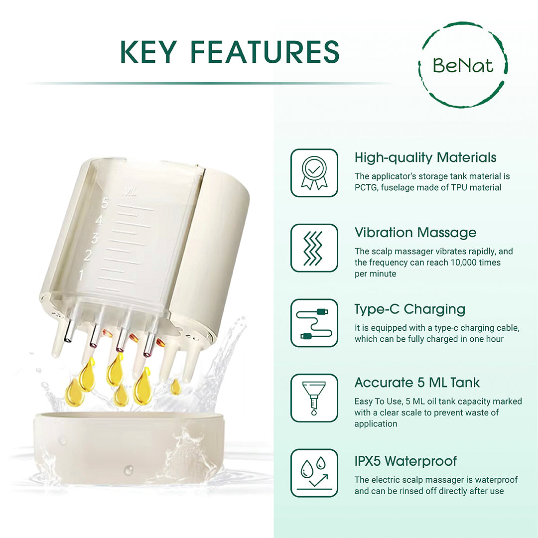 BeNat electric scalp massager and hair oil applicator - image 3