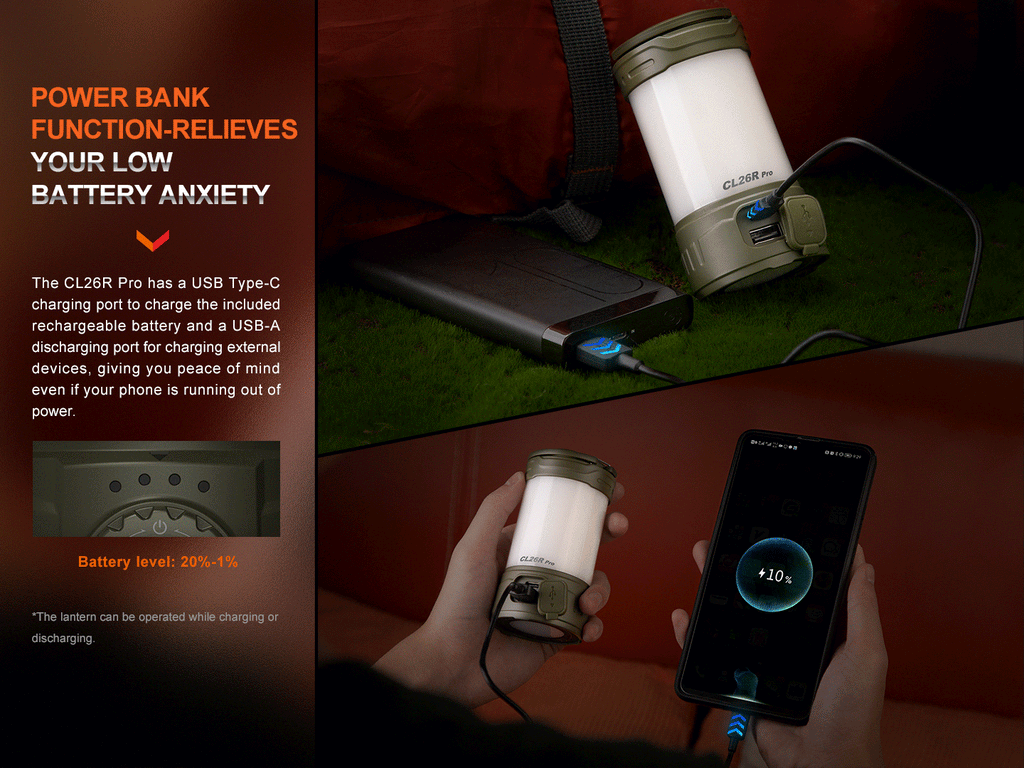 Fenix CL26R PRO Rechargeable Camping Lantern – 650 Lumens