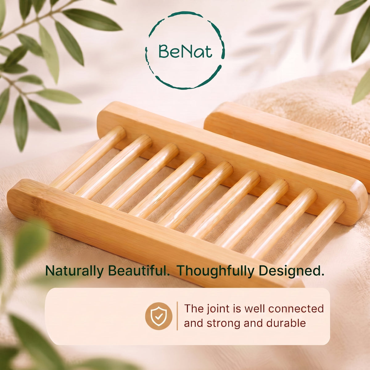4-Pack Bamboo Soap Dish - product photo 3