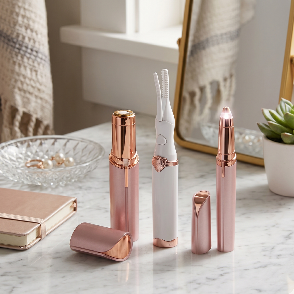 The Effortless Beauty Kit -Facial Hair Remover, Eyebrow Trimmer & Heated Eyelash Curler Set - product photo 2