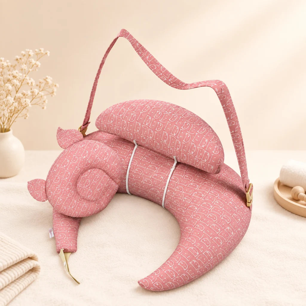 Multifunction Nursing Pillow – Baby Feeding & Shaping Pillow with Shoulder Strap