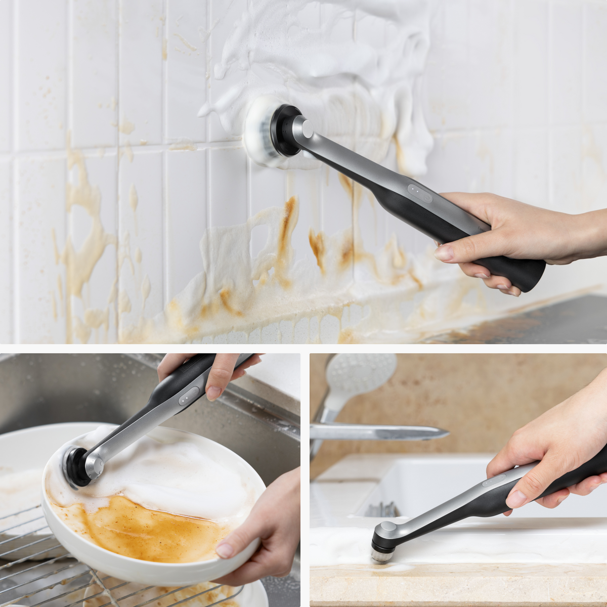 HOTO Wand Cordless Spin Scrubber – Rechargeable Cleaning Brush