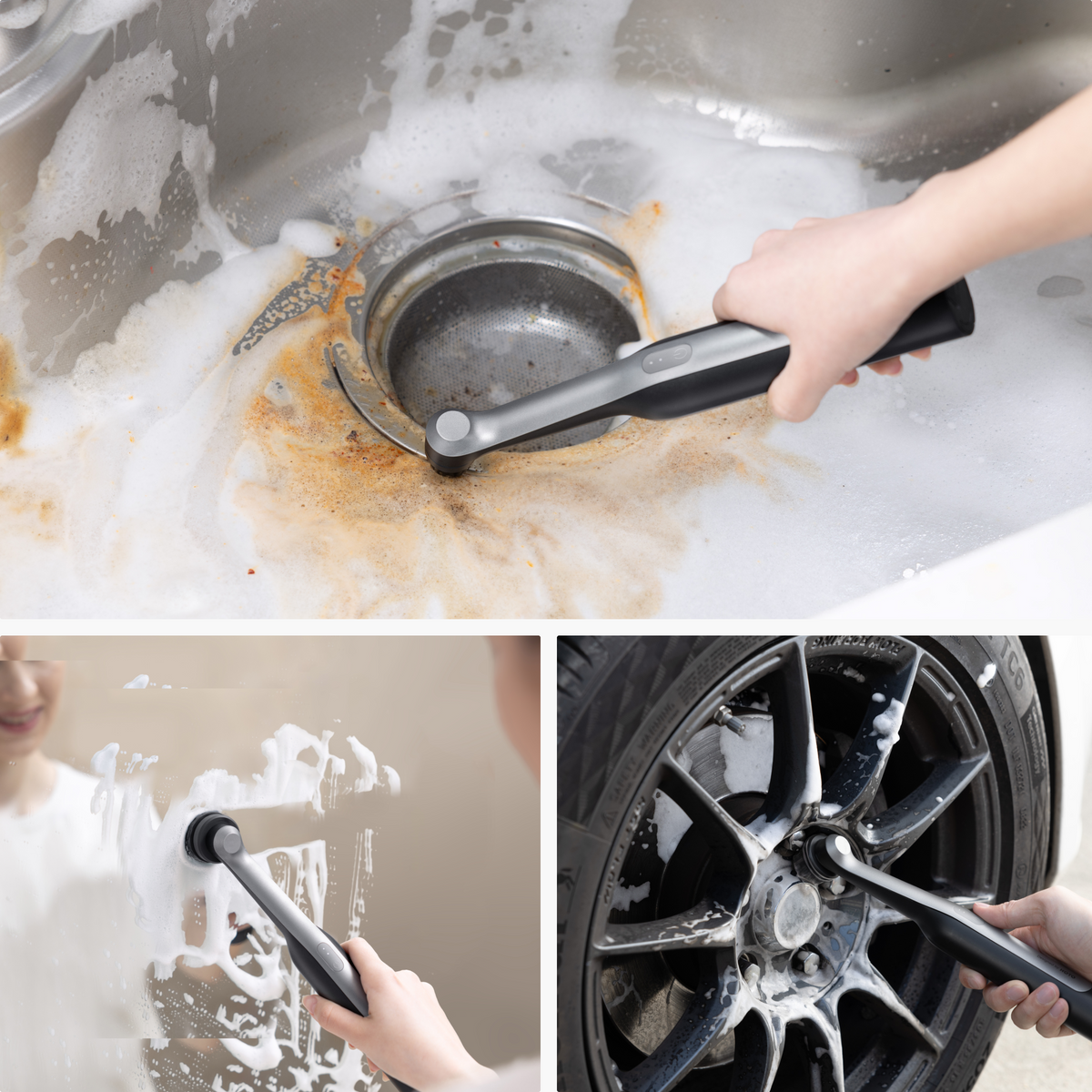 HOTO Wand Cordless Spin Scrubber – Rechargeable Cleaning Brush