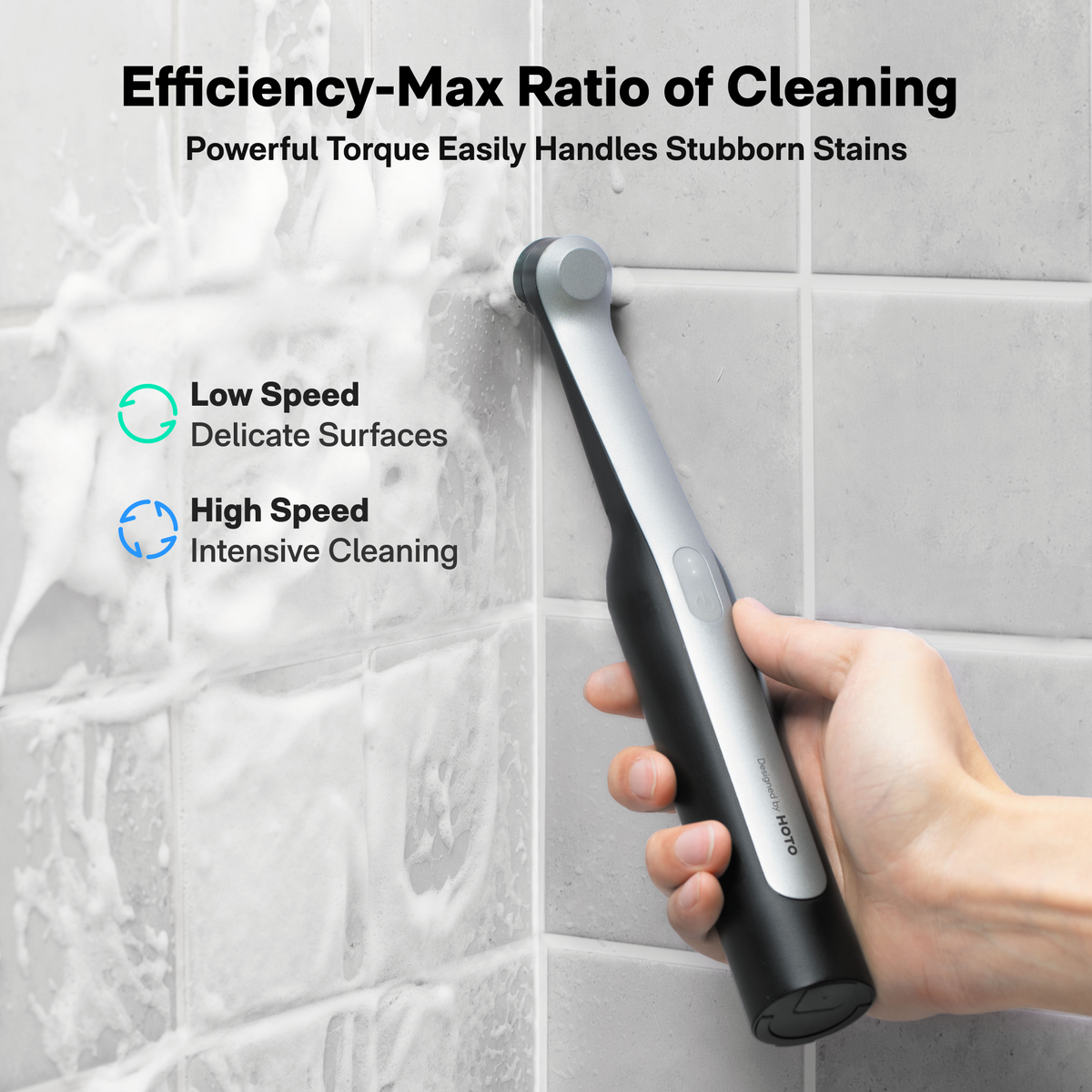 HOTO Wand Cordless Spin Scrubber – Rechargeable Cleaning Brush