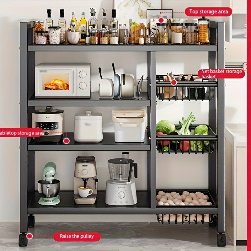 4-Tier Rolling Metal Storage Rack
