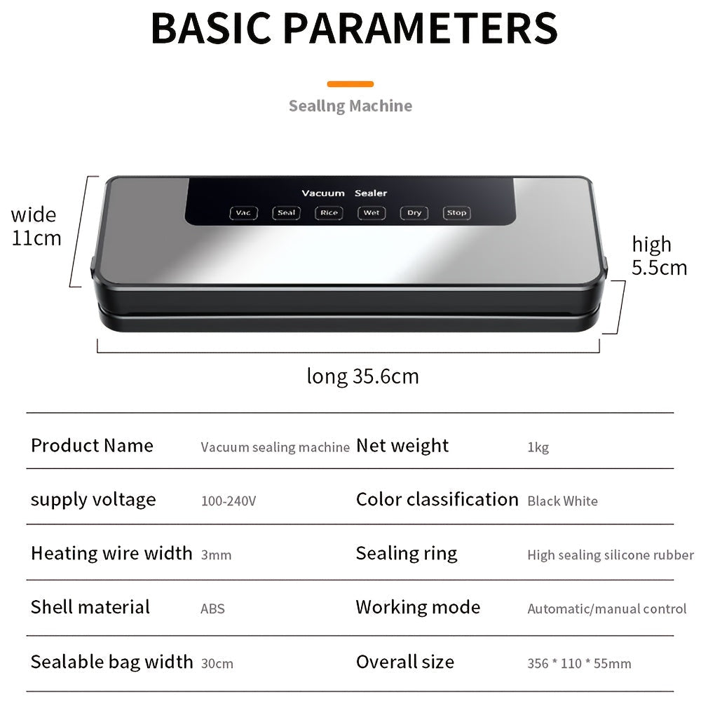 65KPa Automatic Food Vacuum Sealer – Wet & Dry Modes